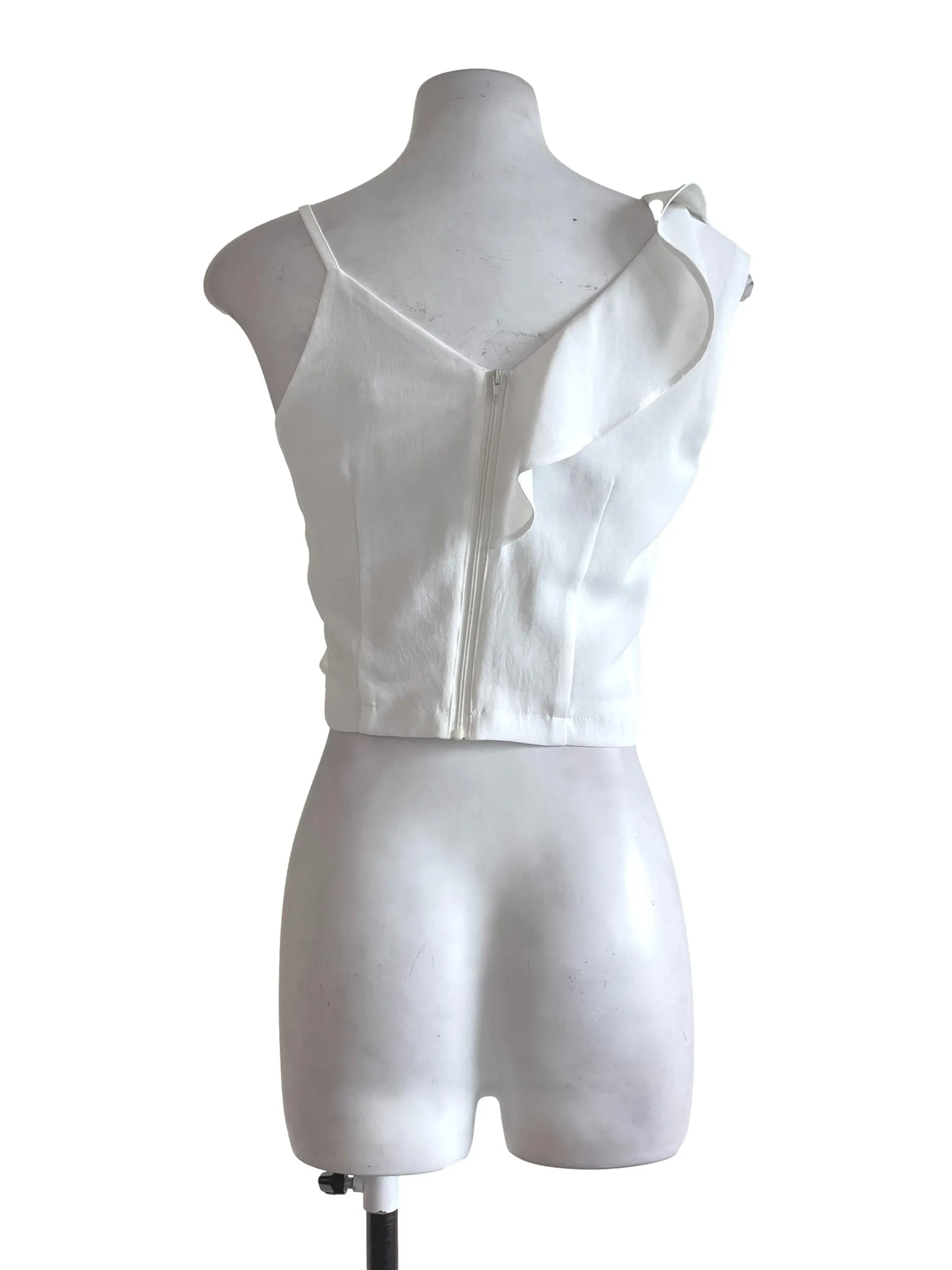 Off White Ruffles Belly Top