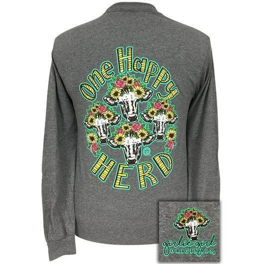 One Happy Herd,  Cows Girlie Originals  Long Sleeve