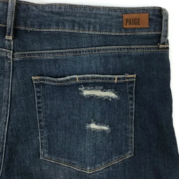 Paige Vera Kairi Wash Destructed Cut Off Frayed Hem Denim Jean Shorts Womens 30…