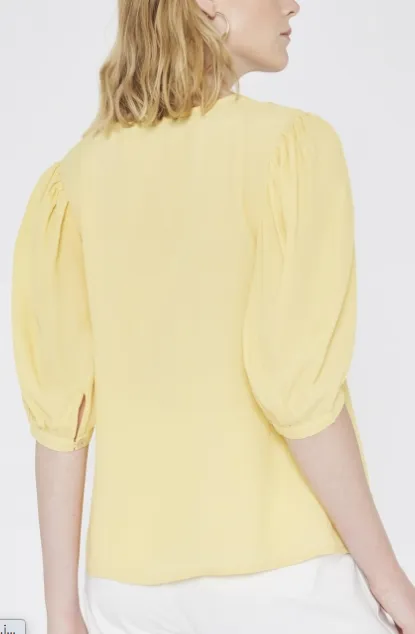 Pale Yellow Puff Sleeved Top