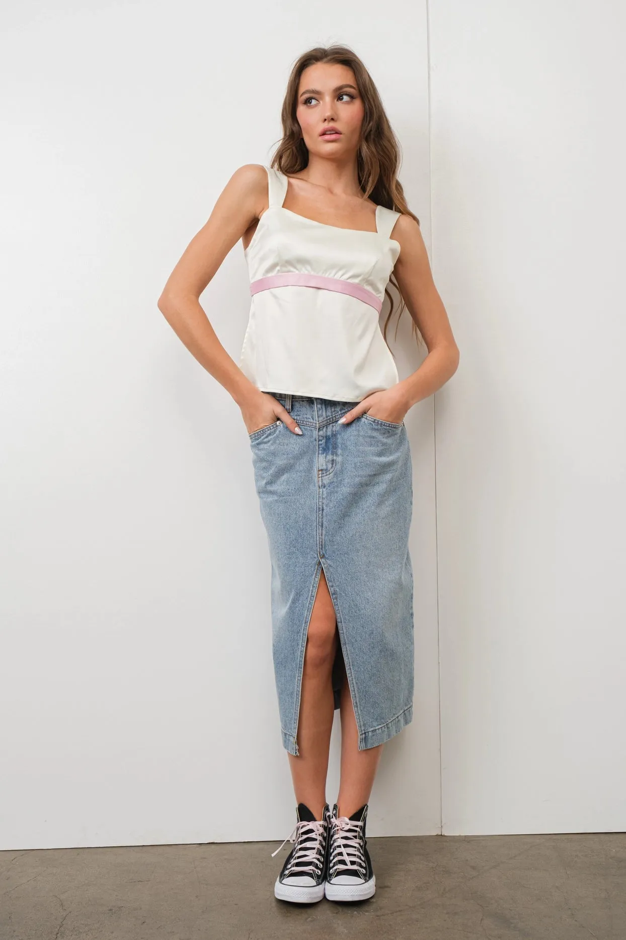 Paris Satin Tie Top