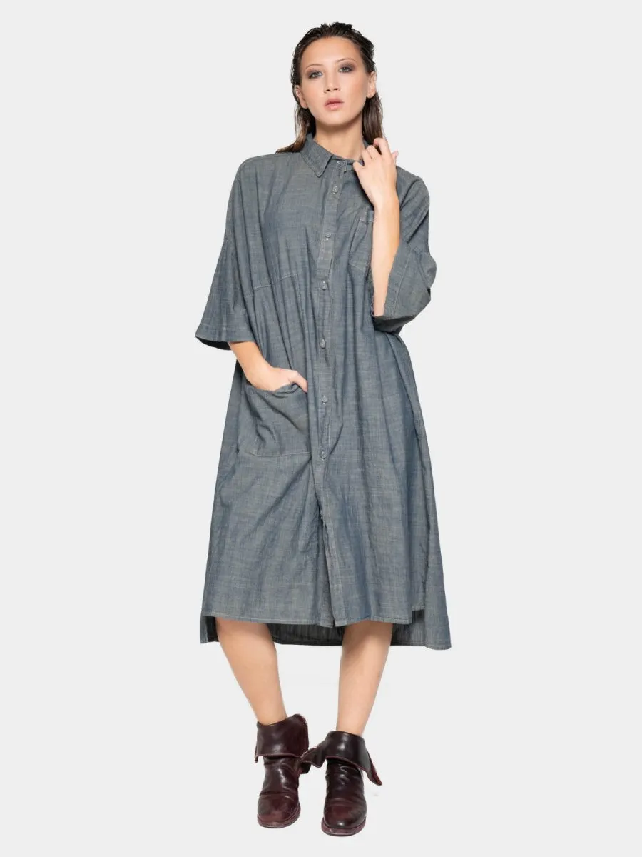 Patch Pocket Shift Shirtdress