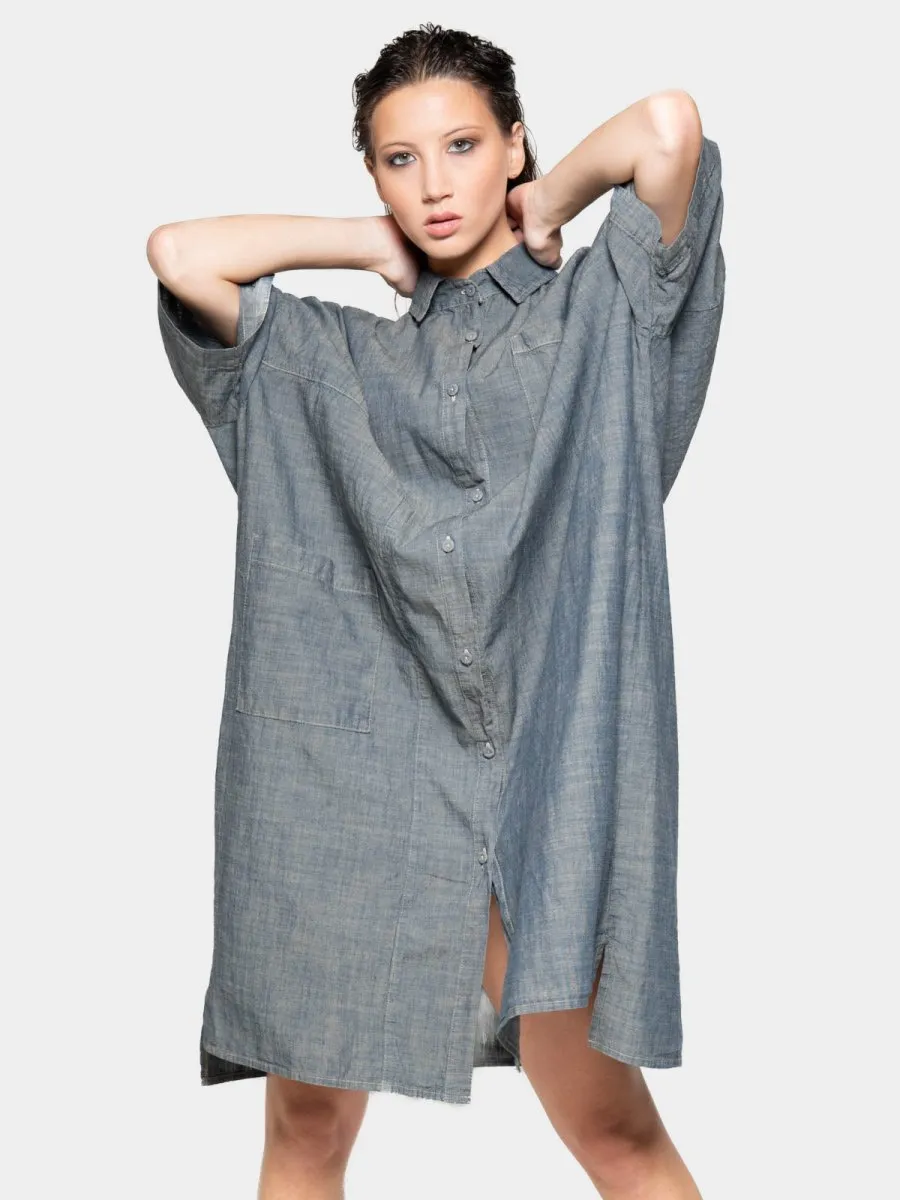 Patch Pocket Shift Shirtdress