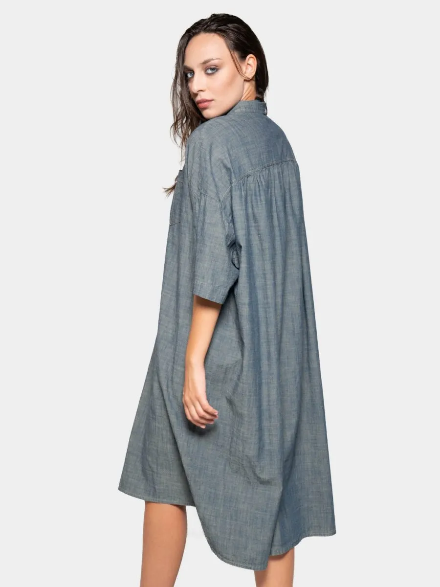 Patch Pocket Shift Shirtdress