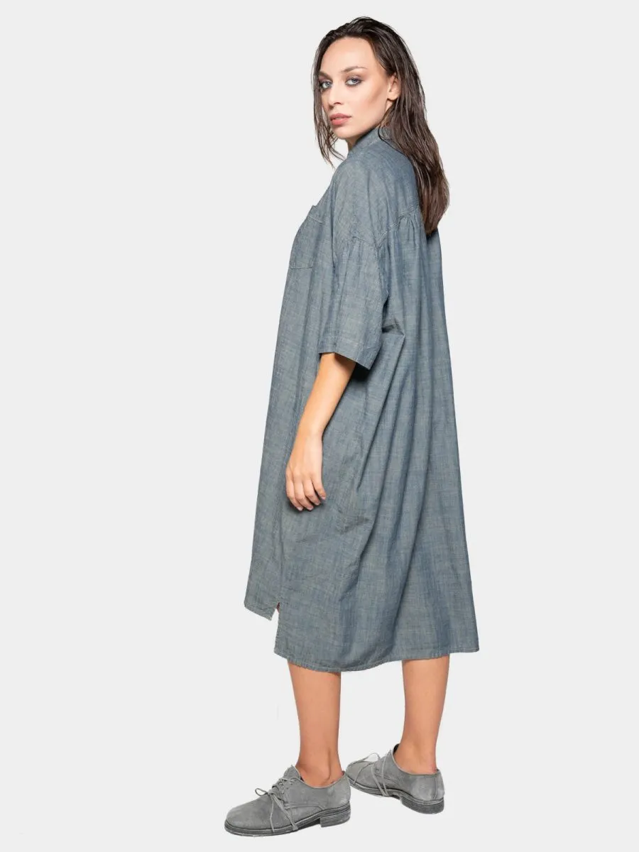 Patch Pocket Shift Shirtdress