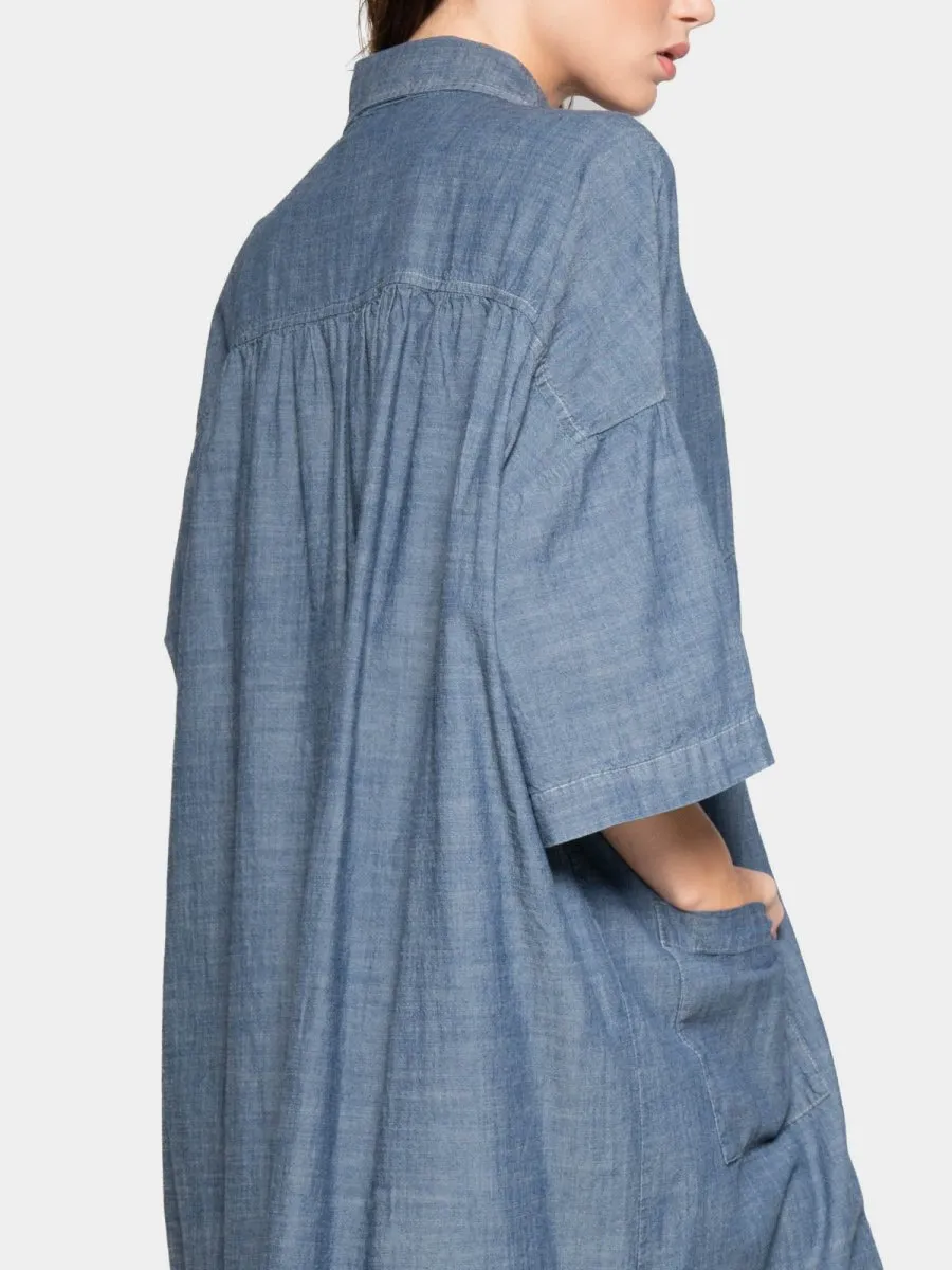 Patch Pocket Shift Shirtdress