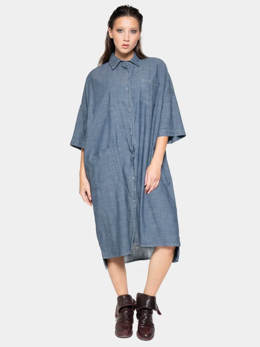 Patch Pocket Shift Shirtdress