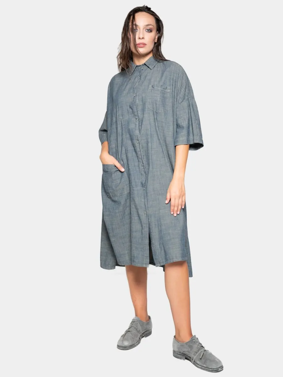Patch Pocket Shift Shirtdress