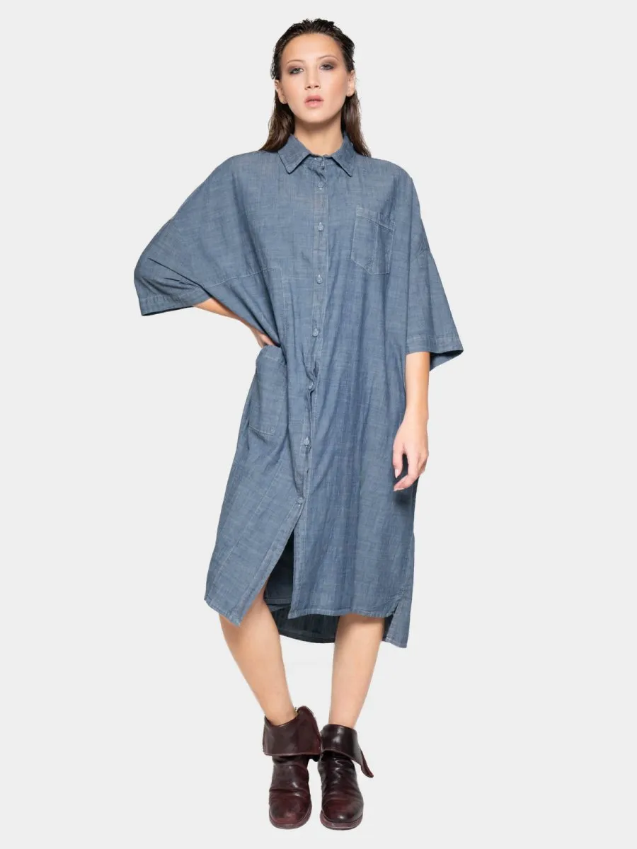 Patch Pocket Shift Shirtdress