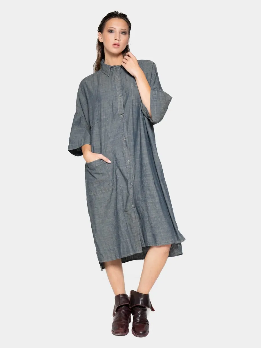 Patch Pocket Shift Shirtdress