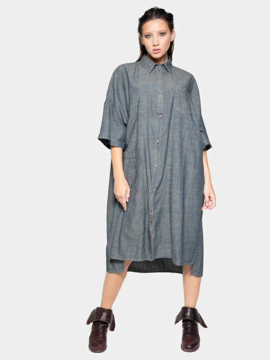 Patch Pocket Shift Shirtdress