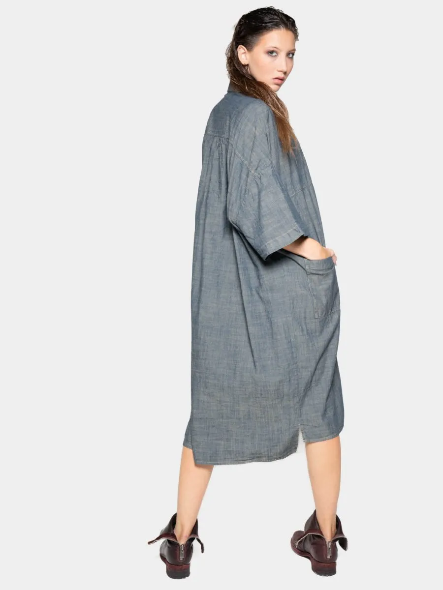 Patch Pocket Shift Shirtdress