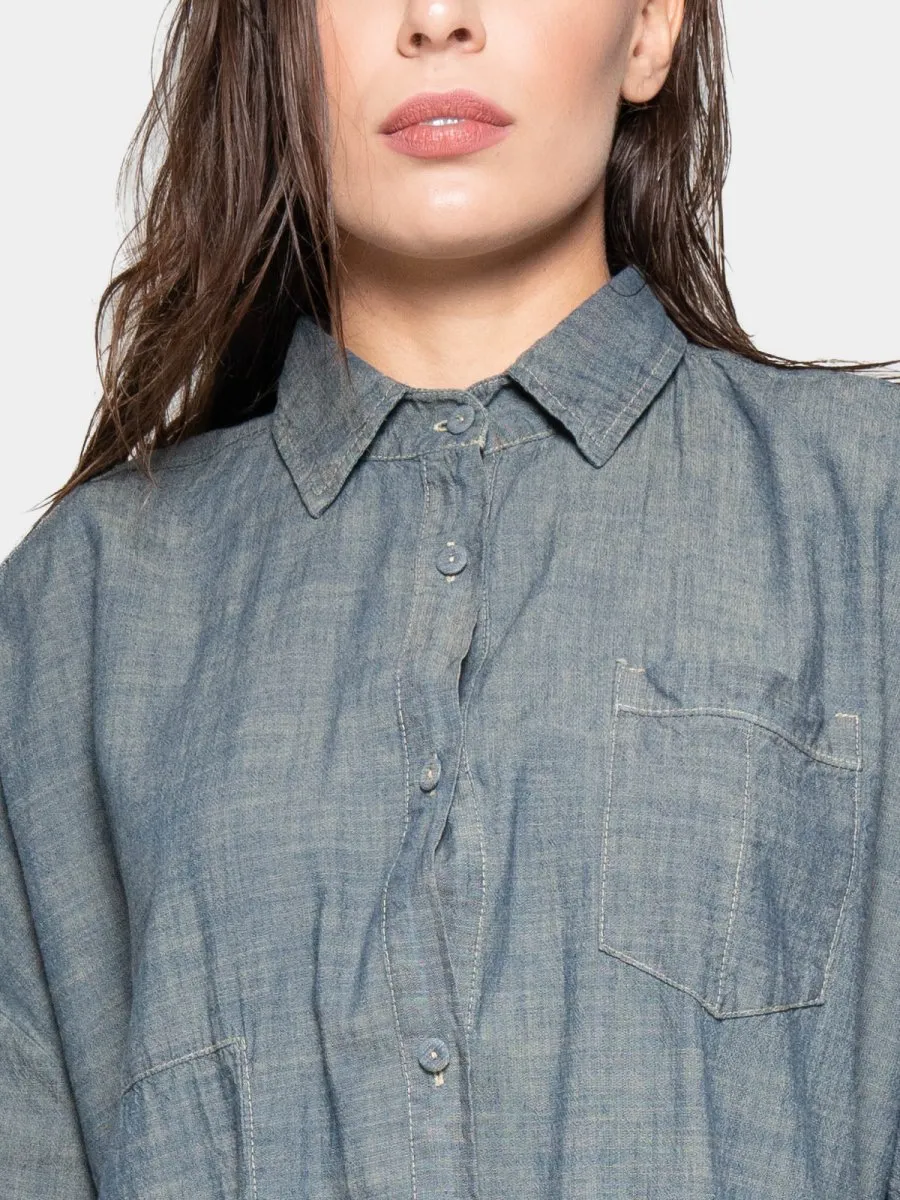 Patch Pocket Shift Shirtdress