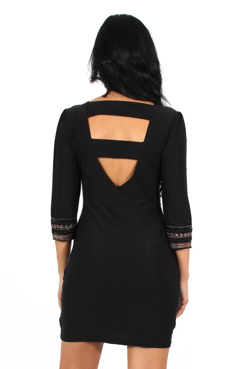 Patricia Black V Neck Shift Dress
