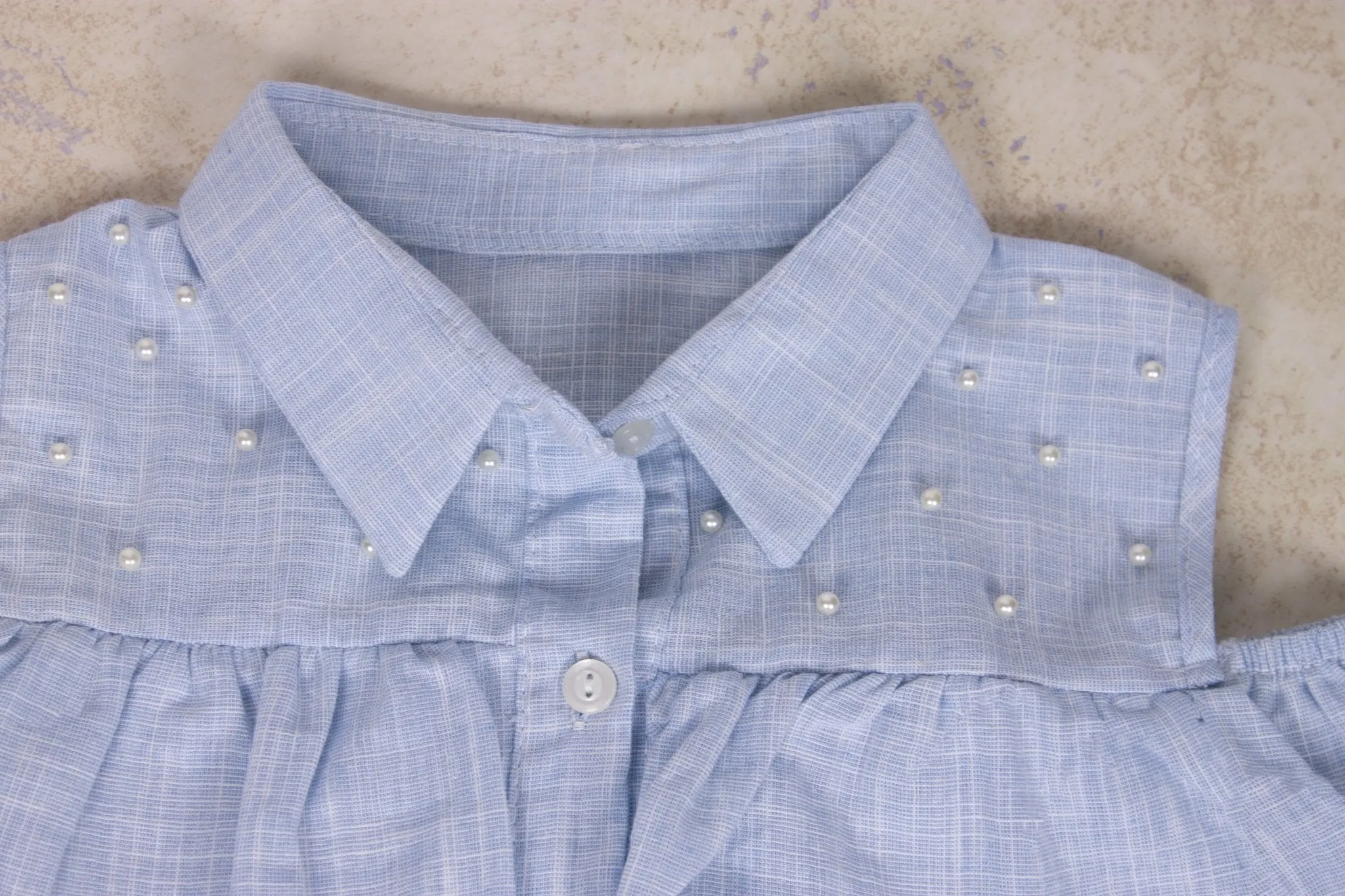 Pearl and Denim Blouse