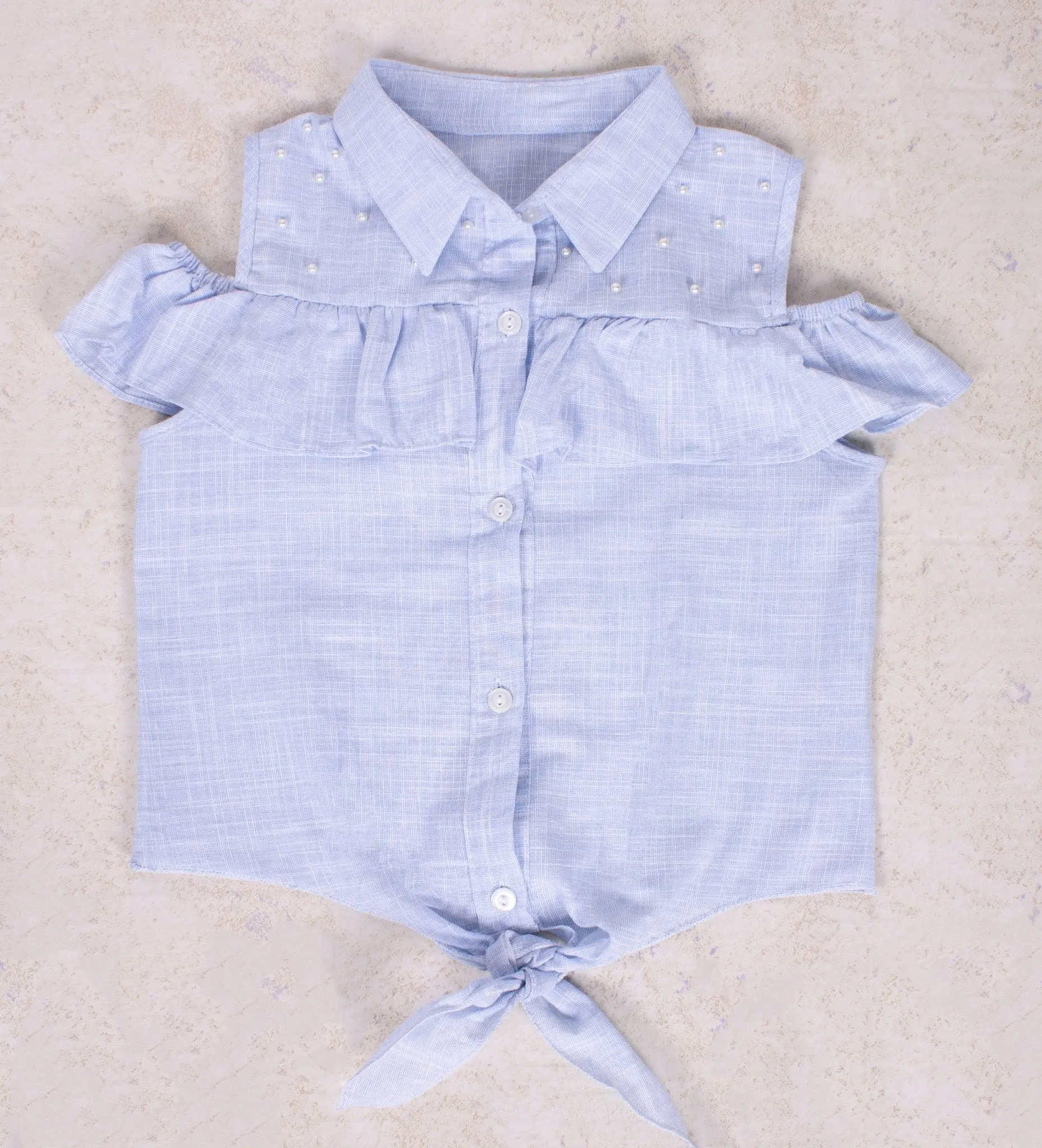Pearl and Denim Blouse