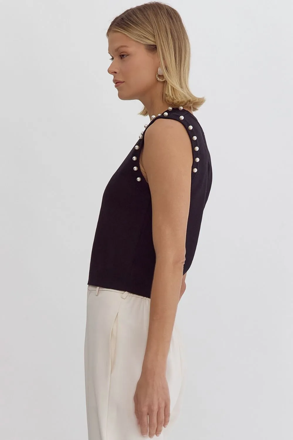 Pearl Sleeveless Cropped Tank