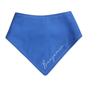 Personalised Cobalt Blue Bandana Bib
