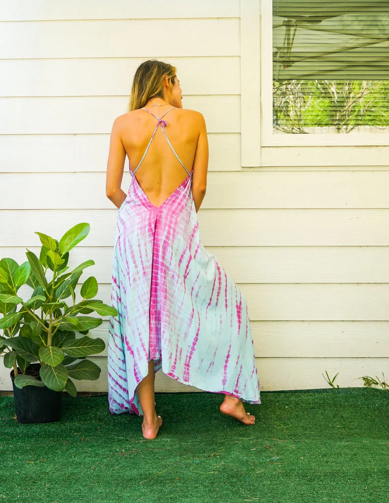 Petal Breeze Hand Dyed Boho Maxi Dress
