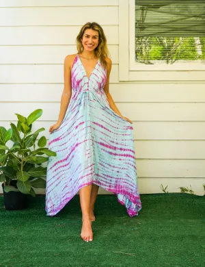 Petal Breeze Hand Dyed Boho Maxi Dress