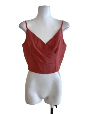 Pink V Neck Crop Top