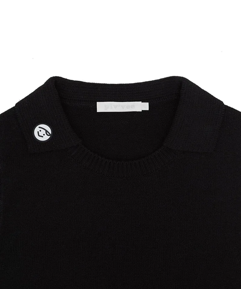 PIV'VEE Sleeveless Knit Collar Top - 2 colors