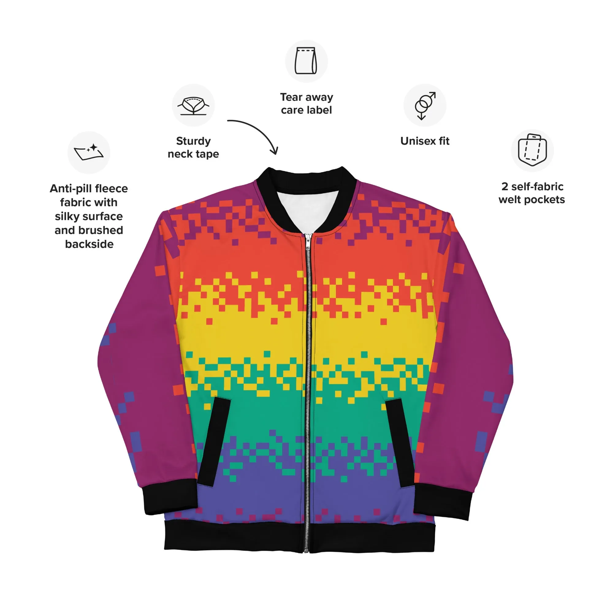 Pixel Pride Bomber Jacket