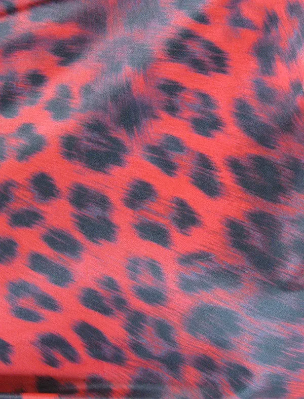 Plus Size Hair Dresser Jacket In Red Leopard