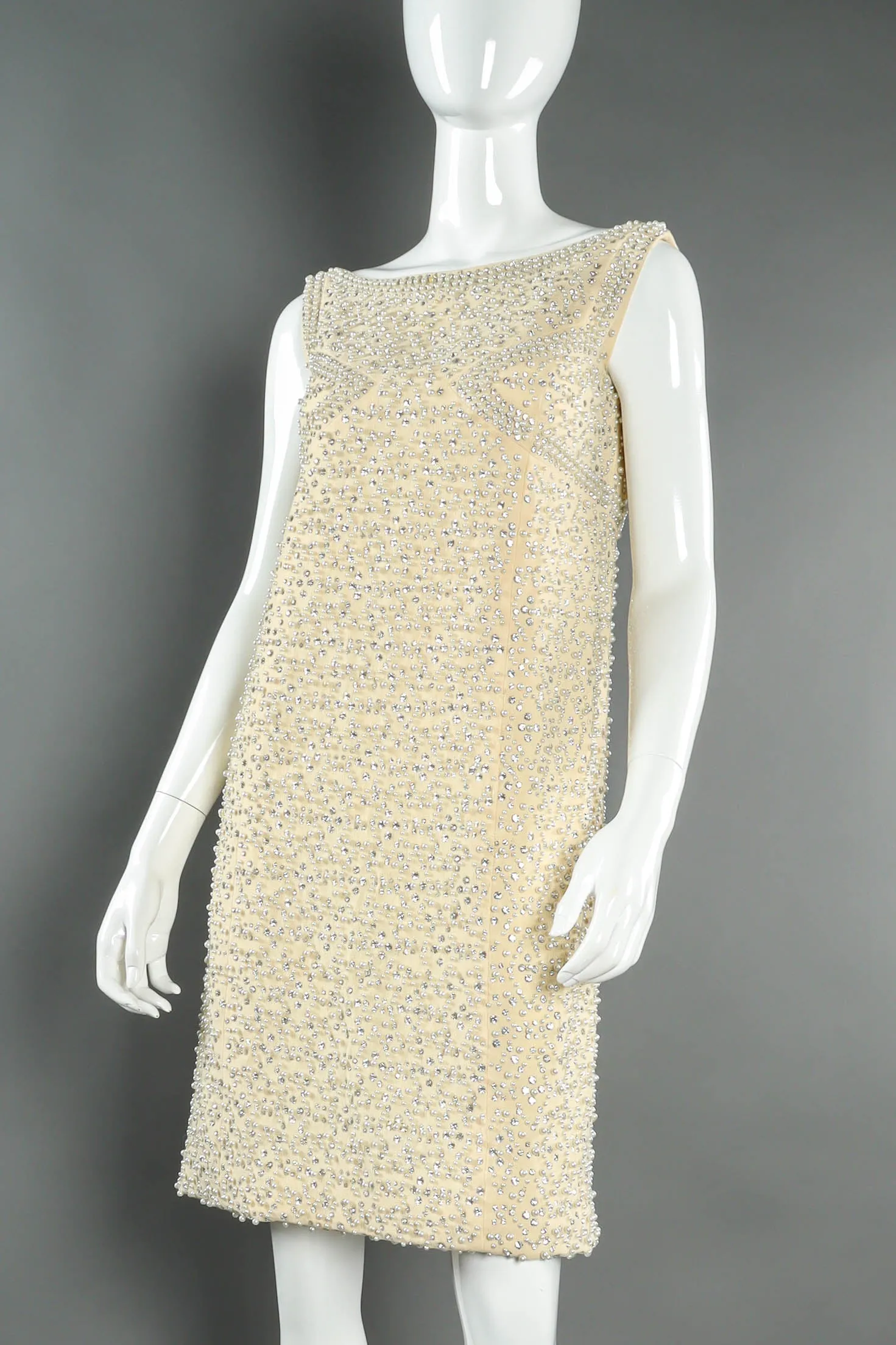 Posh Pearl & Rhinestone Shift Dress