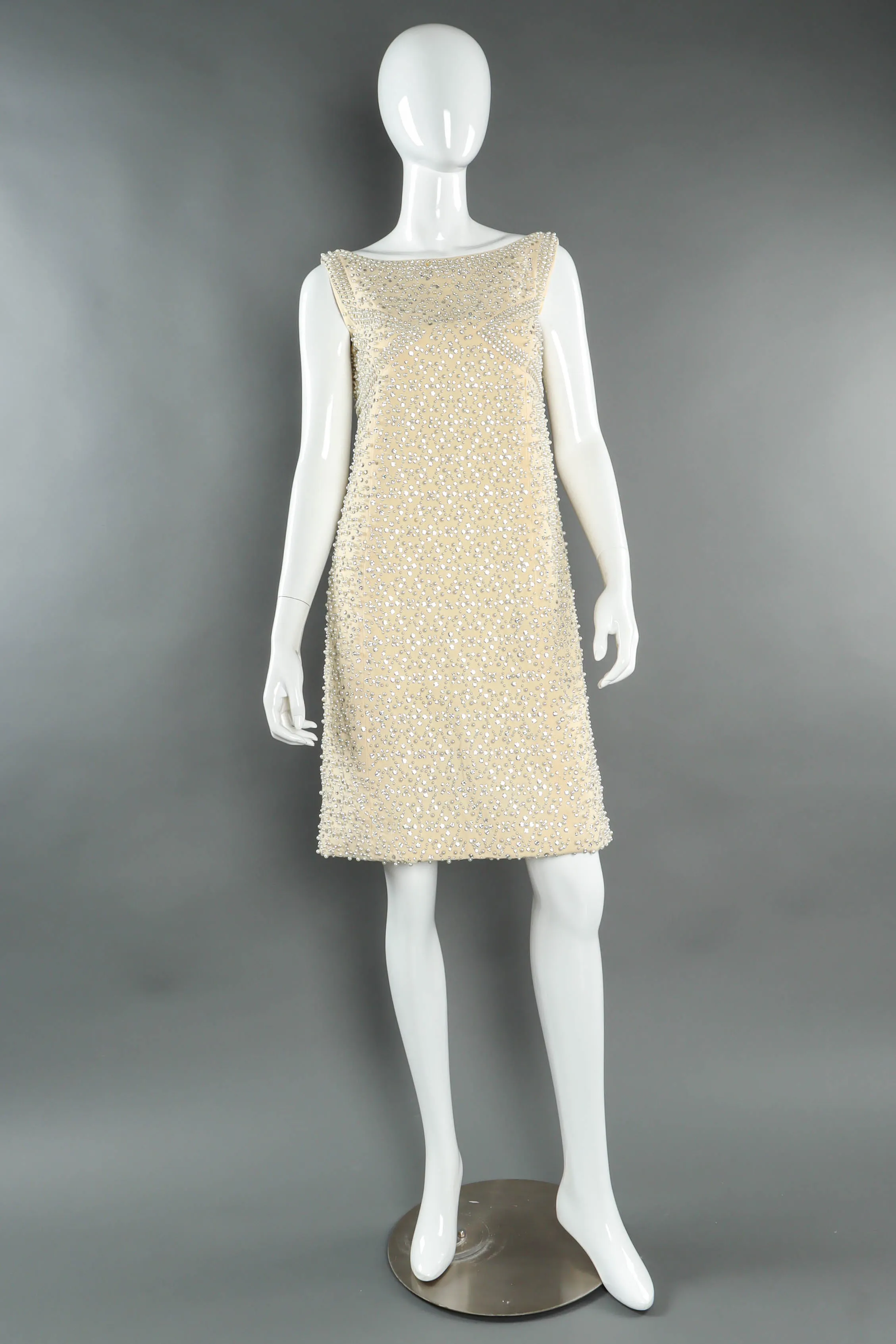 Posh Pearl & Rhinestone Shift Dress