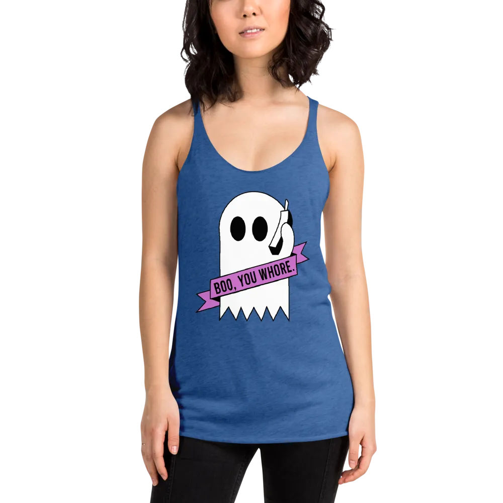 pound coach "boo, you whore." Triblend Racerback Tank