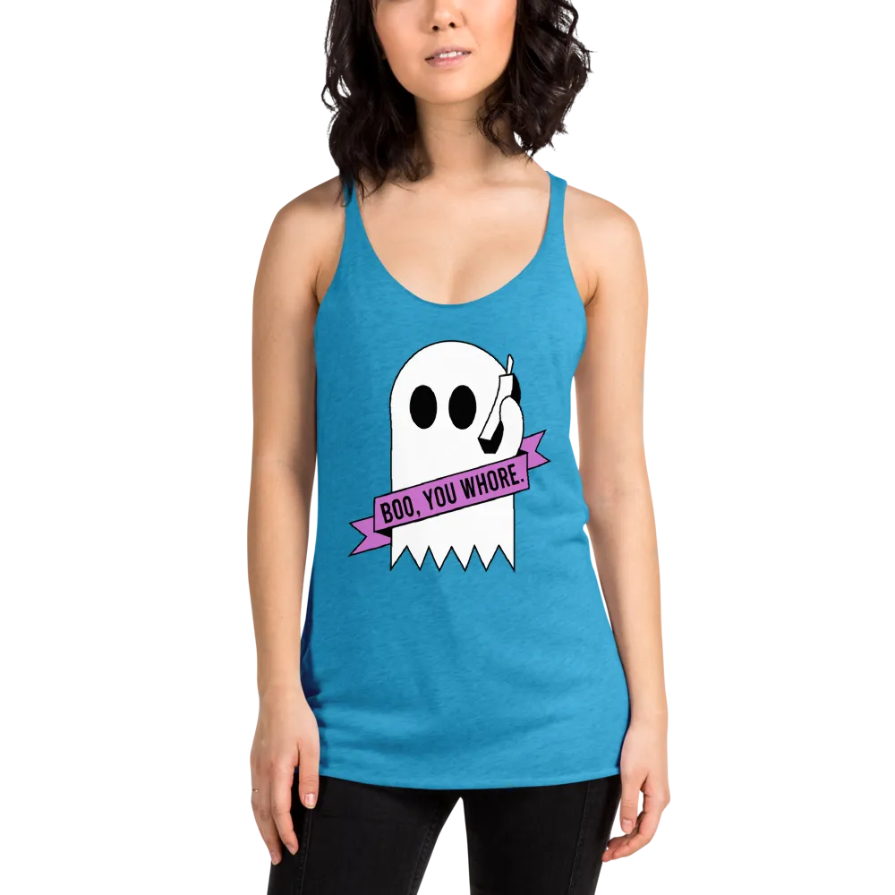 pound coach "boo, you whore." Triblend Racerback Tank
