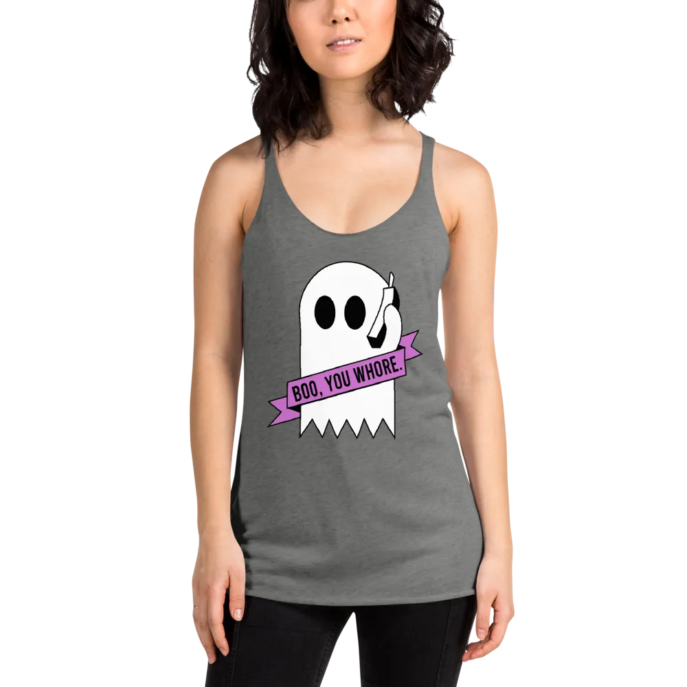 pound coach "boo, you whore." Triblend Racerback Tank