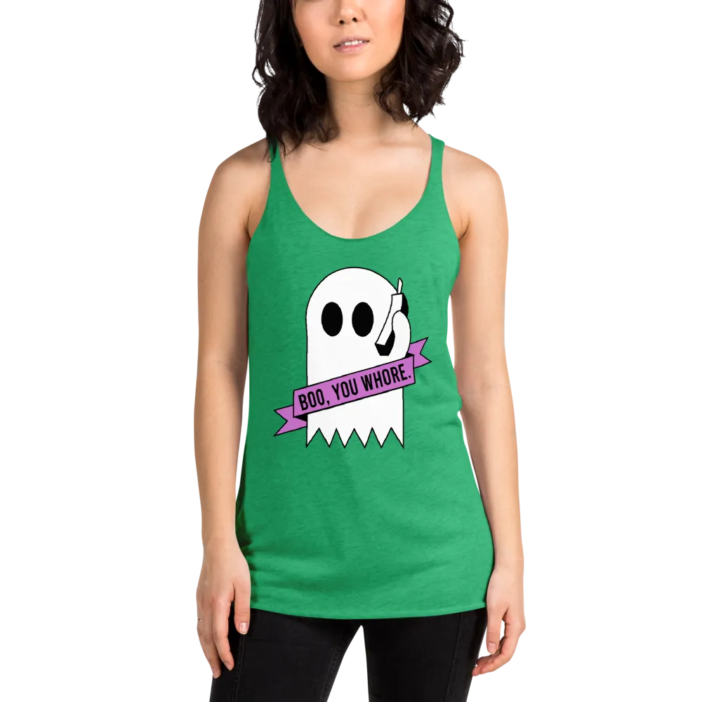 pound coach "boo, you whore." Triblend Racerback Tank
