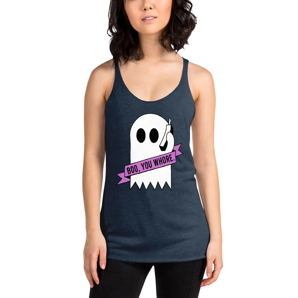 pound coach "boo, you whore." Triblend Racerback Tank