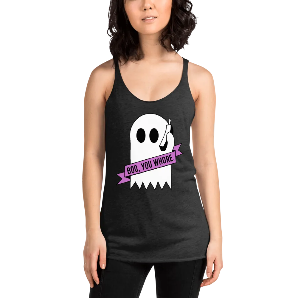 pound coach "boo, you whore." Triblend Racerback Tank