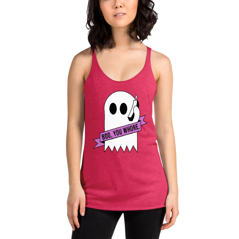 pound coach "boo, you whore." Triblend Racerback Tank