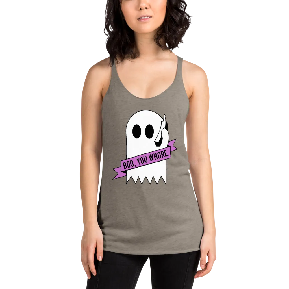 pound coach "boo, you whore." Triblend Racerback Tank