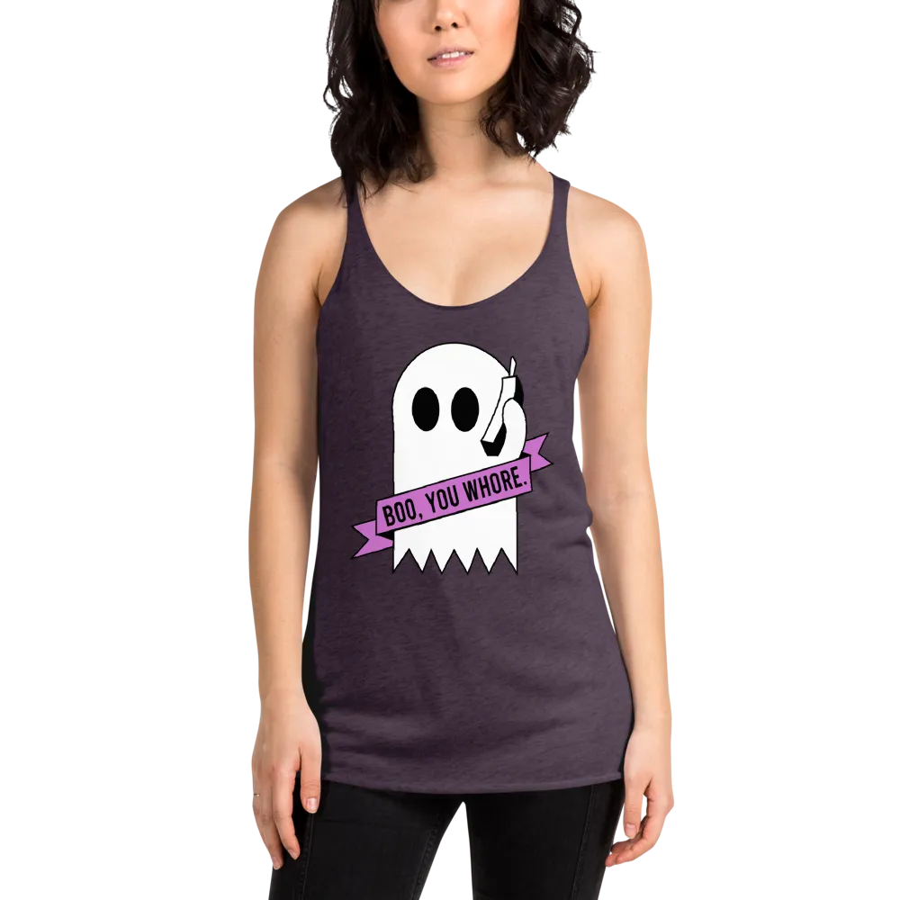 pound coach "boo, you whore." Triblend Racerback Tank