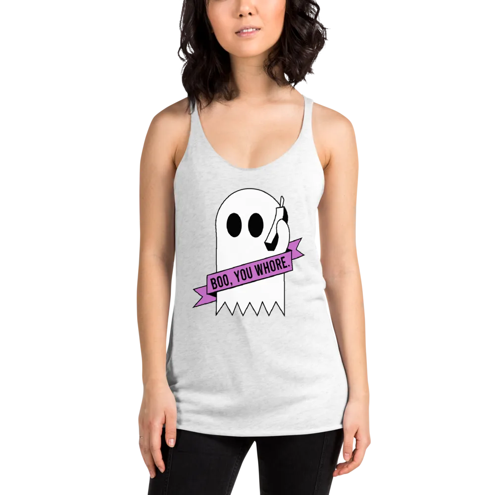 pound coach "boo, you whore." Triblend Racerback Tank
