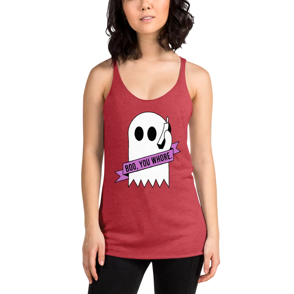 pound coach "boo, you whore." Triblend Racerback Tank