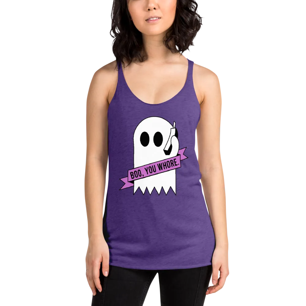 pound coach "boo, you whore." Triblend Racerback Tank