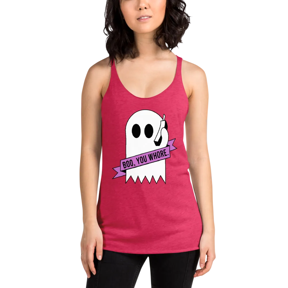 pound coach "boo, you whore." Triblend Racerback Tank