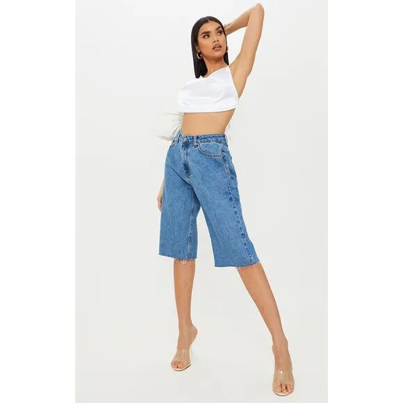 Pretty Little Thing Raw Hem Baggy Boyfriend Shorts US 6