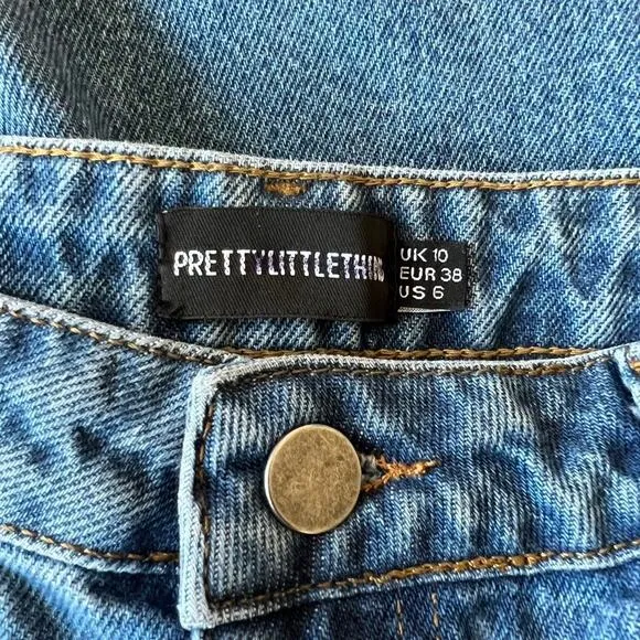 Pretty Little Thing Raw Hem Baggy Boyfriend Shorts US 6