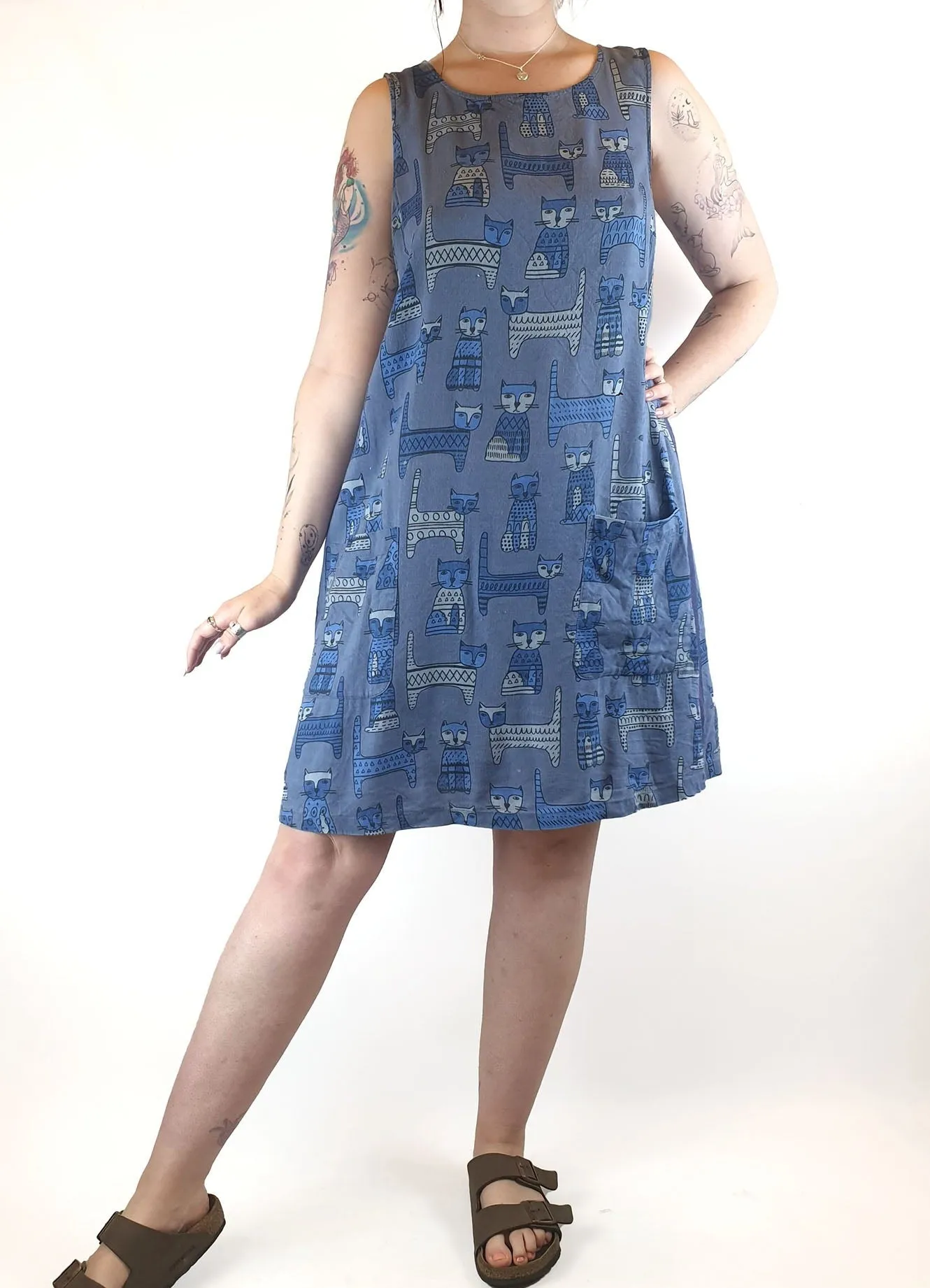 Princess Highway blue cat dress size 12