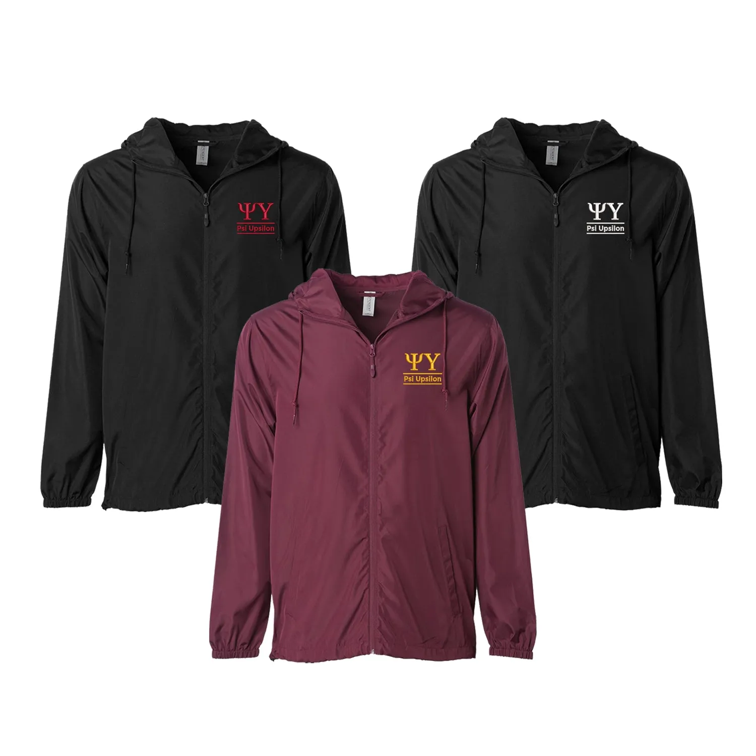 Psi Upsilon Windbreaker Jacket - 2 Line Design