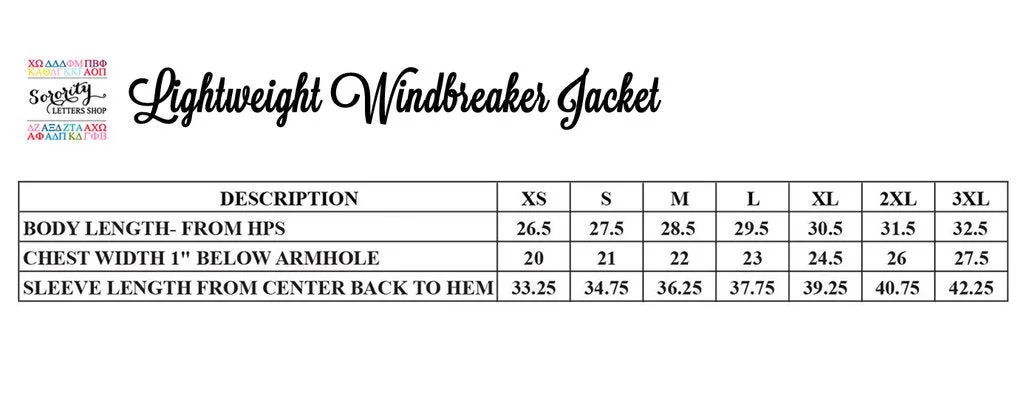 Psi Upsilon Windbreaker Jacket - 2 Line Design