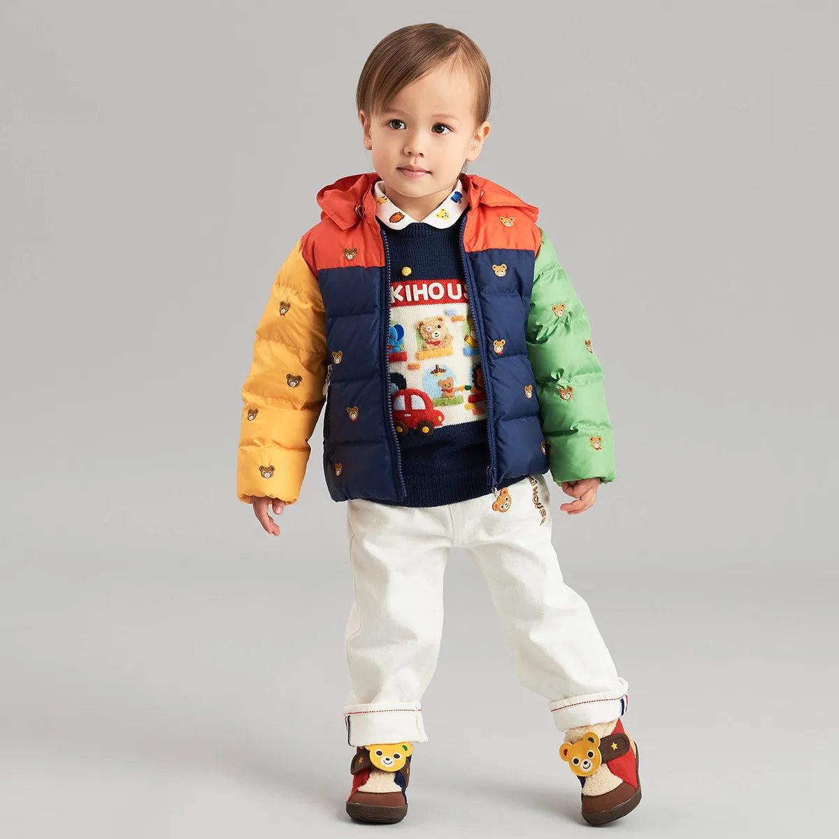 Pucci Bears Embroidered Down Windbreaker