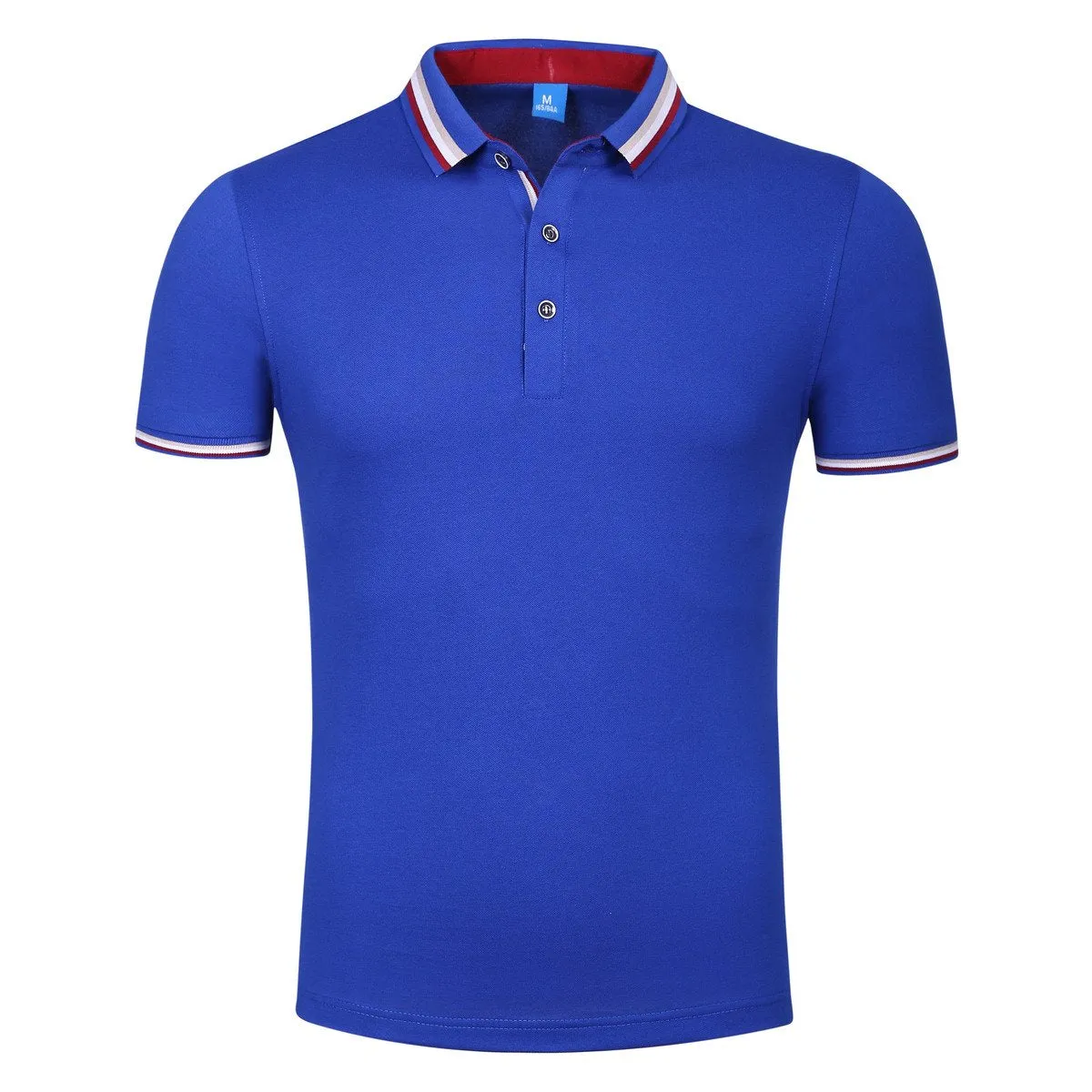 Pure Cotton Short-Sleeved Polo Shirt With Colourful Striped Collar